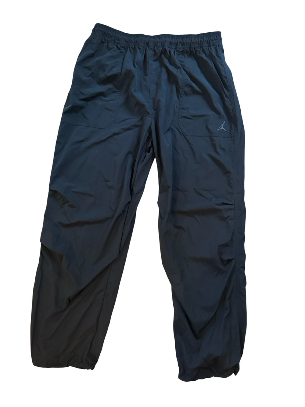 Jordan Nylon Cinch Ankle Drawstring Training Jogger Pants Black Sz L